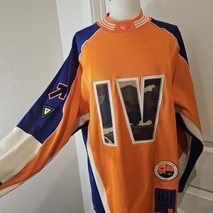 Adidas Orange & Navy Camo IV Patch Hockey Jersey